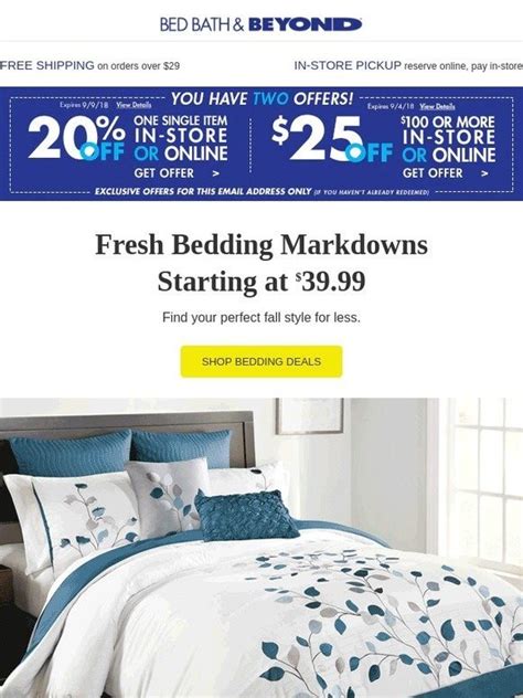 Bed Bath And Beyond 25 Off 100 Expires Today New Clearance Bedding