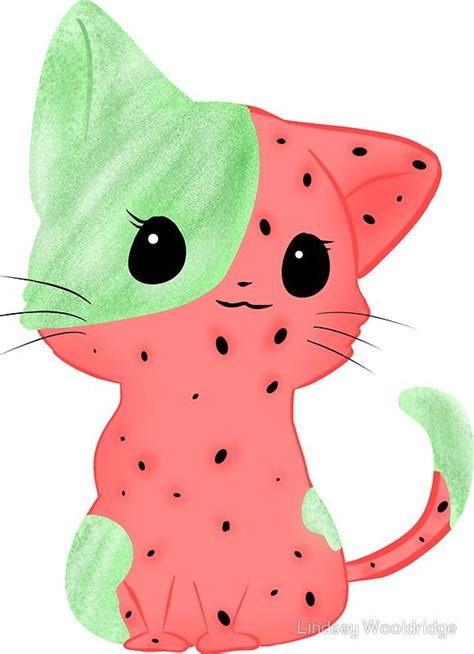 Kawaii Watermelon Kitty Sticker Watermelon Wallpaper Cute Kawaii