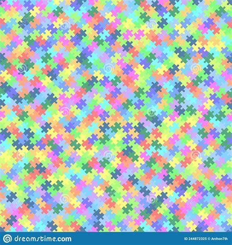 Seamless Colorful Pattern With Puzzles Jigsaw Childrens Pattern