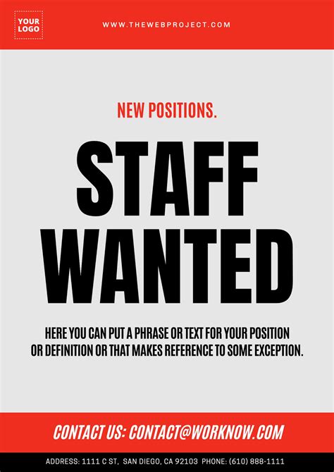 Customizable Staff Wanted Poster To Edit Wanted We Are Hiring Staffing