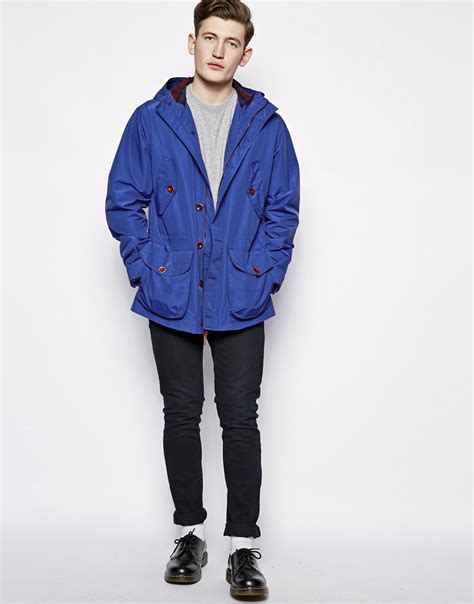 Lyst Fred Perry Parka Jacket In Blue For Men