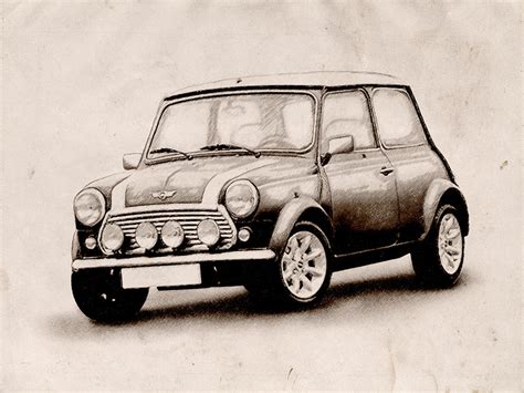 Mini Cooper Sketch Digital Art By Michael Tompsett Pixels