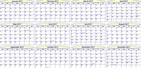 Clipart 2017 Yearmonth Calendar