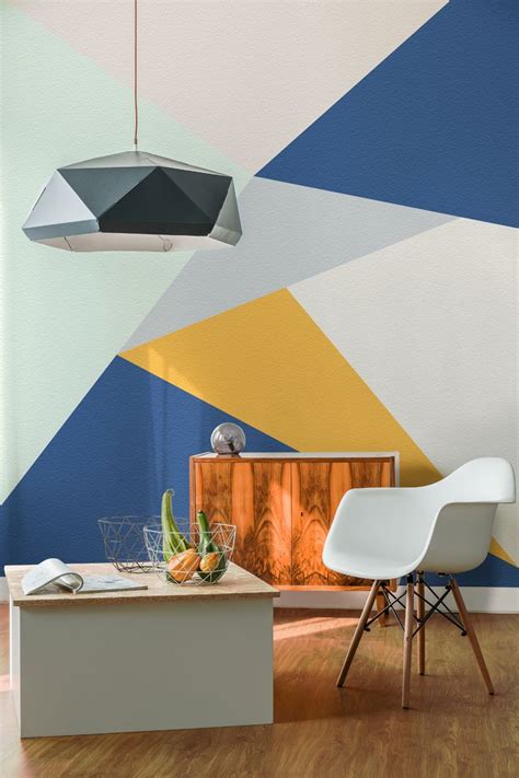 Tangram Wall Mural Accent Walls In Living Room Geometric Living Room