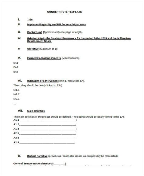 Concept Note Templates 11 Free Word Pdf Format Download