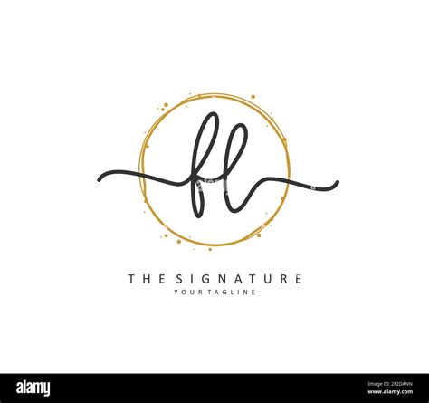 Fl Lettre Initiale écriture Manuscrite Et Logo De Signature Un Concept Décriture Manuscrite