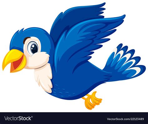 A Cute Blue Bird Flying Royalty Free Vector Image