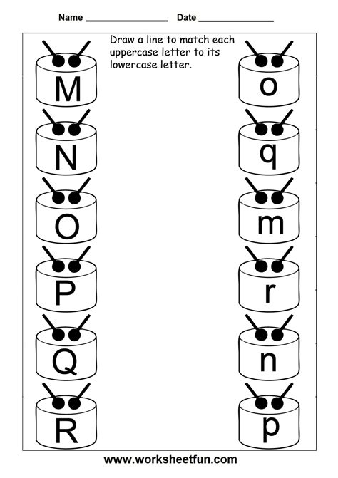 Draw a line to match the uppercase and lowercase letters. Worksheetfun - FREE PRINTABLE WORKSHEETS | Letter ...