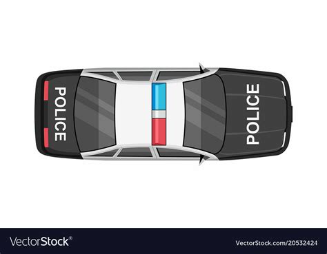 Police Car With Top View Royalty Free Vector Image