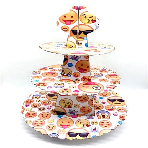 1setlot Emoji Cake Stand Emoji Theme Three Layers Cake Stand Happy