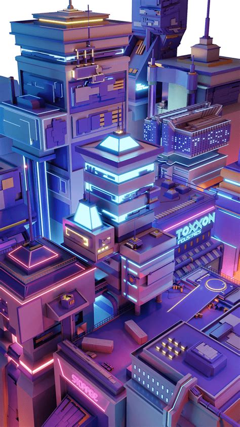 Cyberpunk City At Night On Behance
