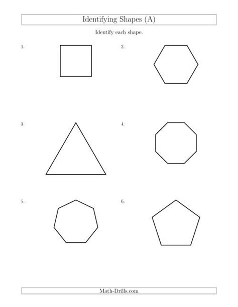 Identifying Shapes A Geometry Worksheet