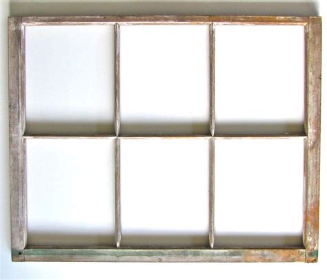 Vintage Wood Six Pane Window Frame Ready For Mirror Or Hanging Wooden