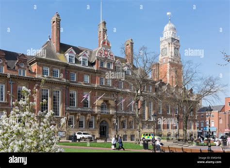 Leicester Town Hall Viewed From Town Hall Park Stock Photo Alamy
