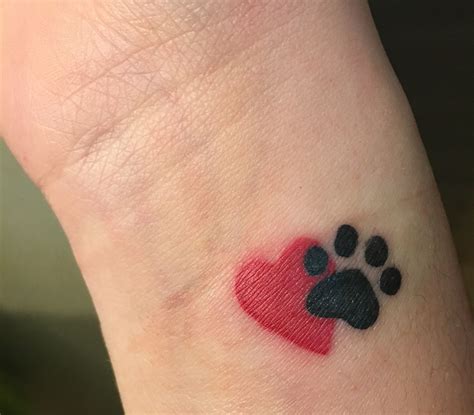 Paw Print And Heart Tattoo