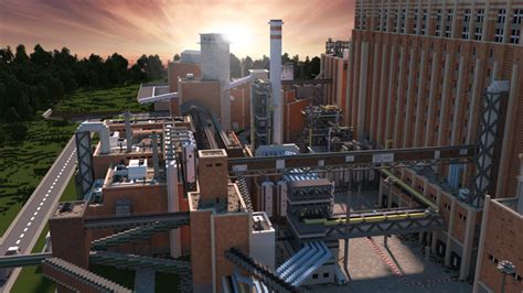 Abandoned Factory Power Plant Industrial Area Minecraft Map