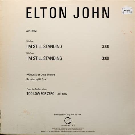 Elton John Im Still Standing 1983 Vinyl Discogs