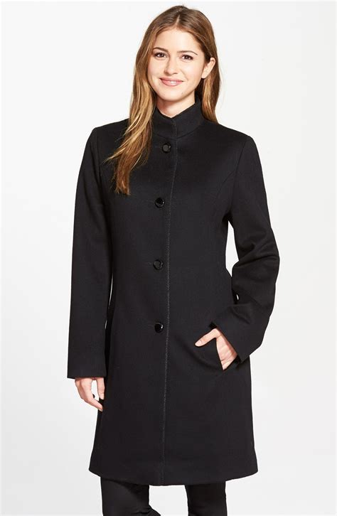 Fleurette Piped Wool And Cashmere Stand Collar Coat Regular And Petite