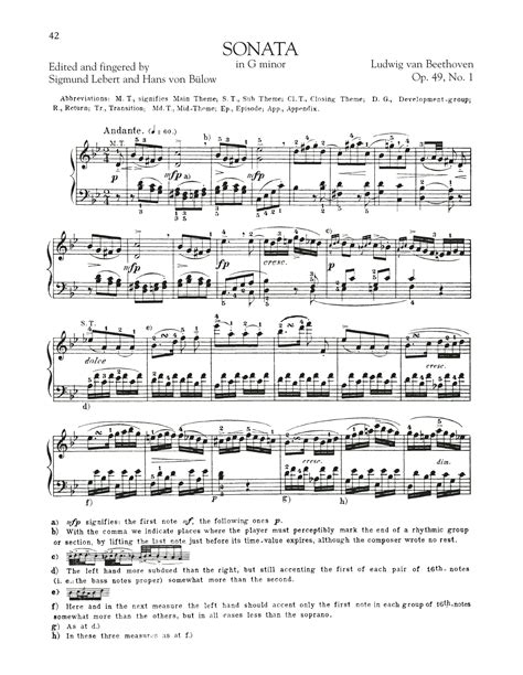 Sonata In G Minor Op 49 No 1 Partitions Ludwig Van Beethoven