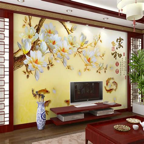 Buy Modern Flower Wall Murals Chinese Large Mural