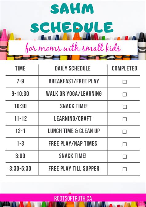 A Realistic Stay At Home Mom Schedule For Kids Under 6 2020 In 2020
