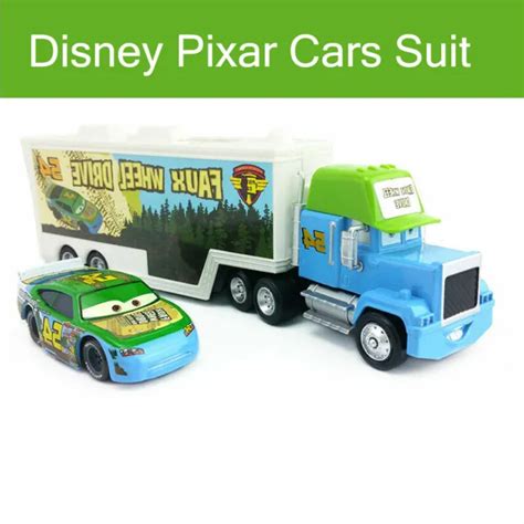 Disney Pixar Cars Lightning Mcqueen Mack Truck And Car 155 Diecast Toys