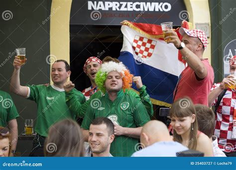 Croatian And Irish Fans Editorial Photography Image Of Boys 25403727