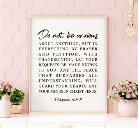 Do Not Be Anxious About Anything Instant Download Print Bible Verse