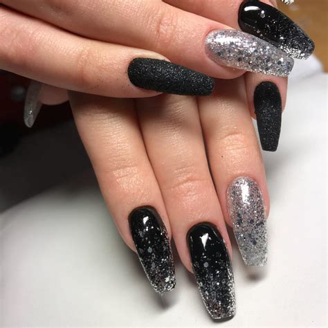 Updated Elegant Black And Silver Nails July