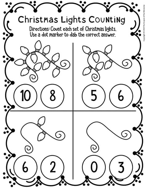 These worksheets contain a number of different activities using a dedicated set of vocabulary words related to the christmas season, including word search, fill in the blanks, scrambled words, word wall flash cards, acrostic poems, crossword puzzles, and more. Counting Christmas Preschool Worksheets 2 - The Keeper of ...