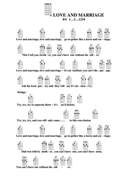 Chord Chart Love And Marriage Printable Pdf Download
