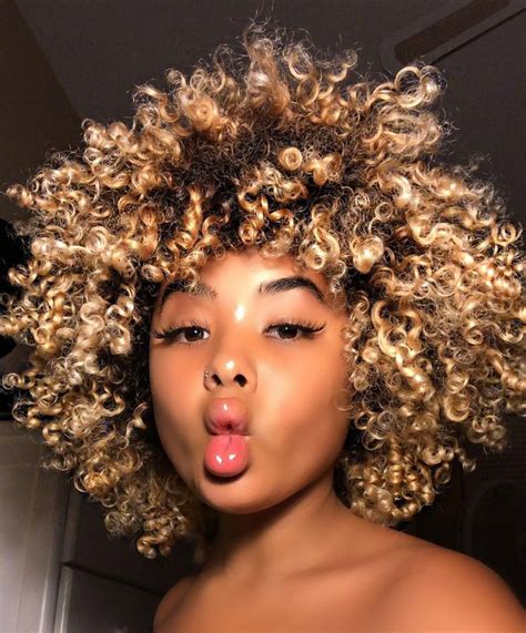 Dyed Curly Hair Dyed Natural Hair Cute Hairstyles Natural Hair Styles Natural Hair