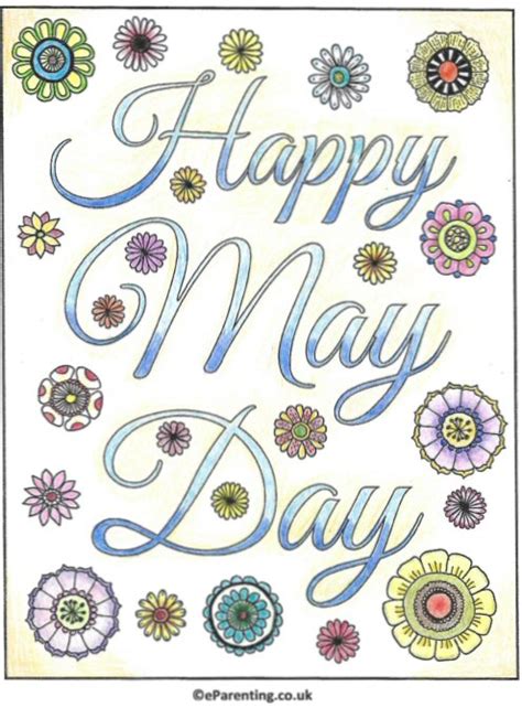Happy May Day Colouring Picture Free Printable