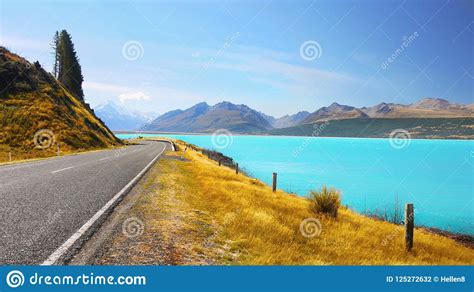 New Zealand Beautiful Lakes And Landscape Stock Photo