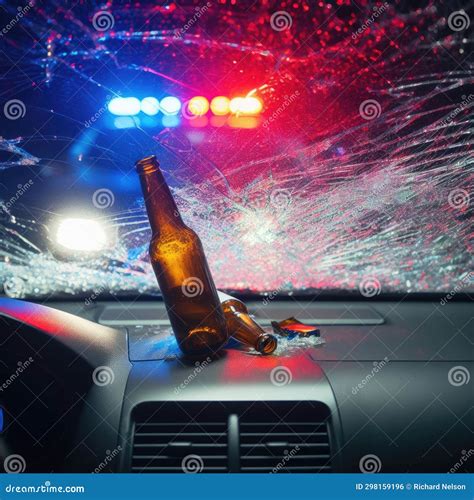 Drunk Driving Accident View From Inside Car Stock Illustration
