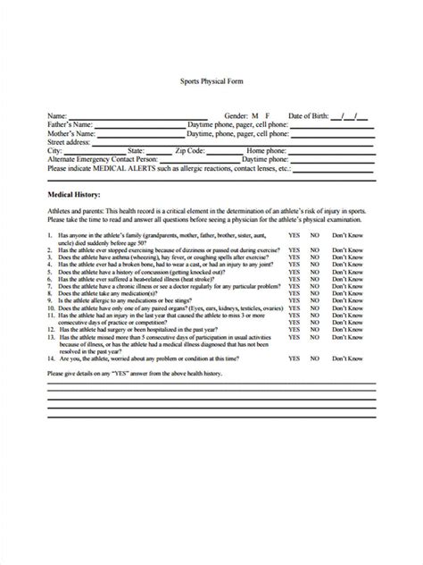 Please print and complete the parent consent form and the top portion of the physical form prior to you arrival to you examination. FREE 9+ Sample Printable Physical Forms in PDF