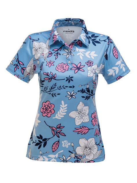 Orchid Tropical Short Sleeve Ladies Golf Polo Shirt Fenix Xcell