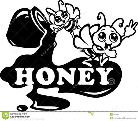 Honey Bee Draw 0001 Stock Vector Illustration Of Garden