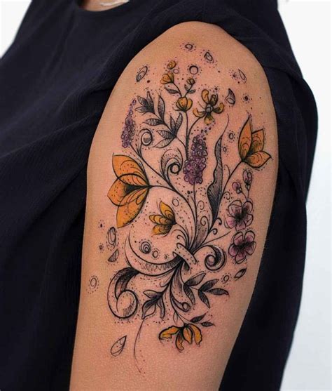 Vintage Floral Tattoo Best Tattoo Ideas Gallery