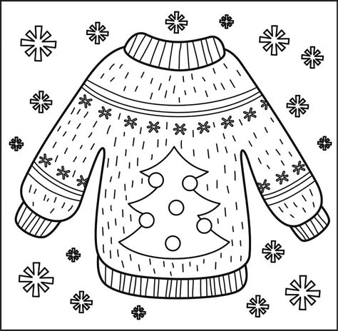 34 Printable Ugly Sweater Coloring Page Karanfarrell