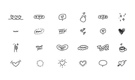 Various Simple Icons In Doodle Illustrations To Decorated Design