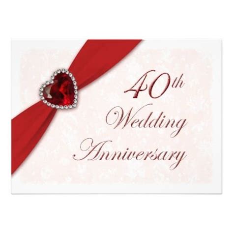 Free Printable 40th Wedding Anniversary Invitations Printable Templates
