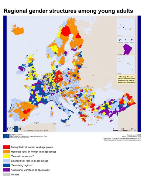 Map Regional Sex Ratio In Europe 2012 Reurope