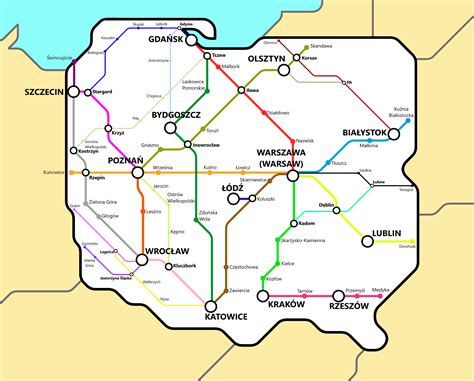 Railways Of Poland Styled As A Subway Map Poland Map Subway Map Map