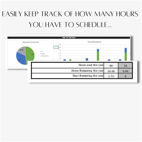 Digital Pto Tracker Excel Template Organization And Planning Work Life