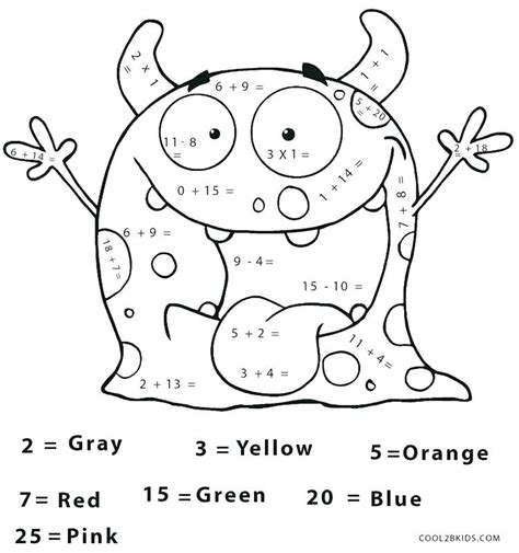 2nd Grade Math Color By Number Coloring Pages Sketch Coloring Page