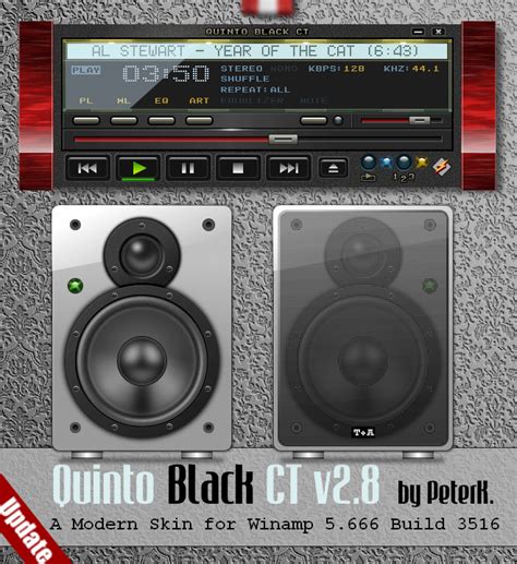 Quinto Black Ct V28 For Winamp Adds Cool Speakers