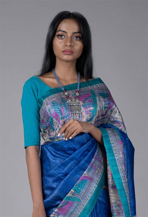 Tussar Dupion Silk Saree Byhand I Indian Ethnic Wear Online I Sustainable Fashion I Handmade
