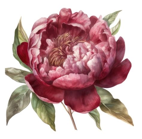 Premium AI Image Watercolor Flower Peony
