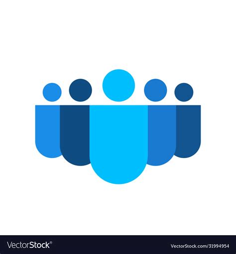 Blue People Group Icon Royalty Free Vector Image
